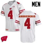 Men's Wisconsin Badgers NCAA #4 Jared Abbrederis White Authentic Under Armour Stitched College Football Jersey MN31R54BV